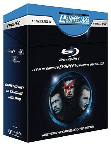 Coffret Starter Pack Les Années Laser : Braveheart + Alexandre + Rob roy dvd