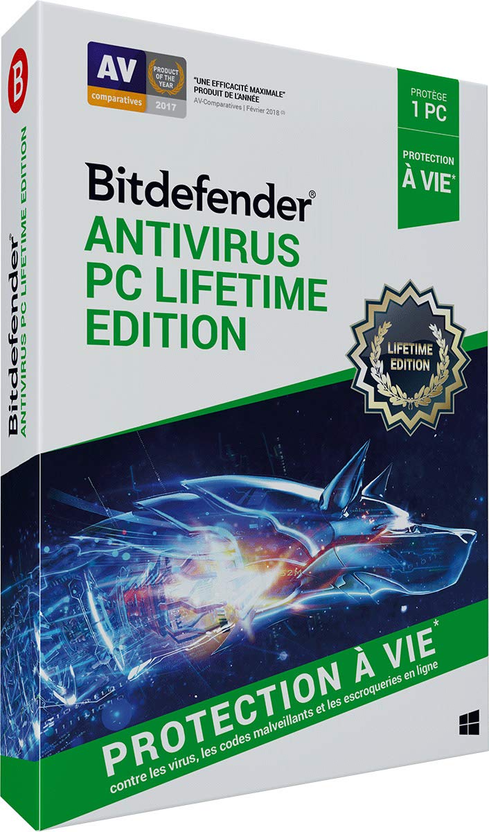 Bitdefender Antivirus | 2022 Lifetime Edition | 1 appareil | PC | Téléchargement software
