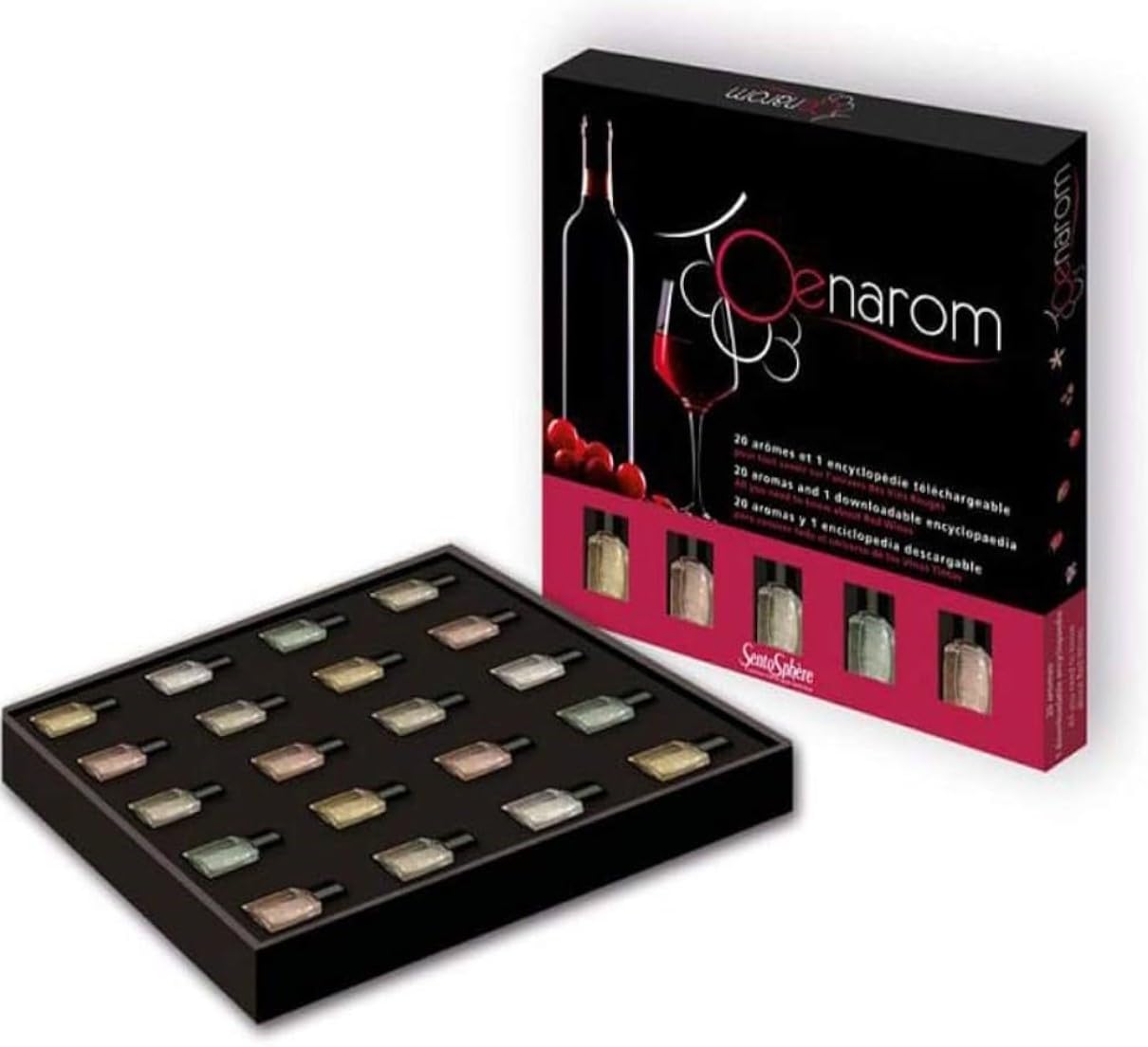 SentoSphère - OENAROM - VINS ROUGES - Jeu de société - Tout savoir sur l'univers des vins rouges - 20 arômes et un cd-rom complet - A partir de 18 ans - Fabriqué en France book