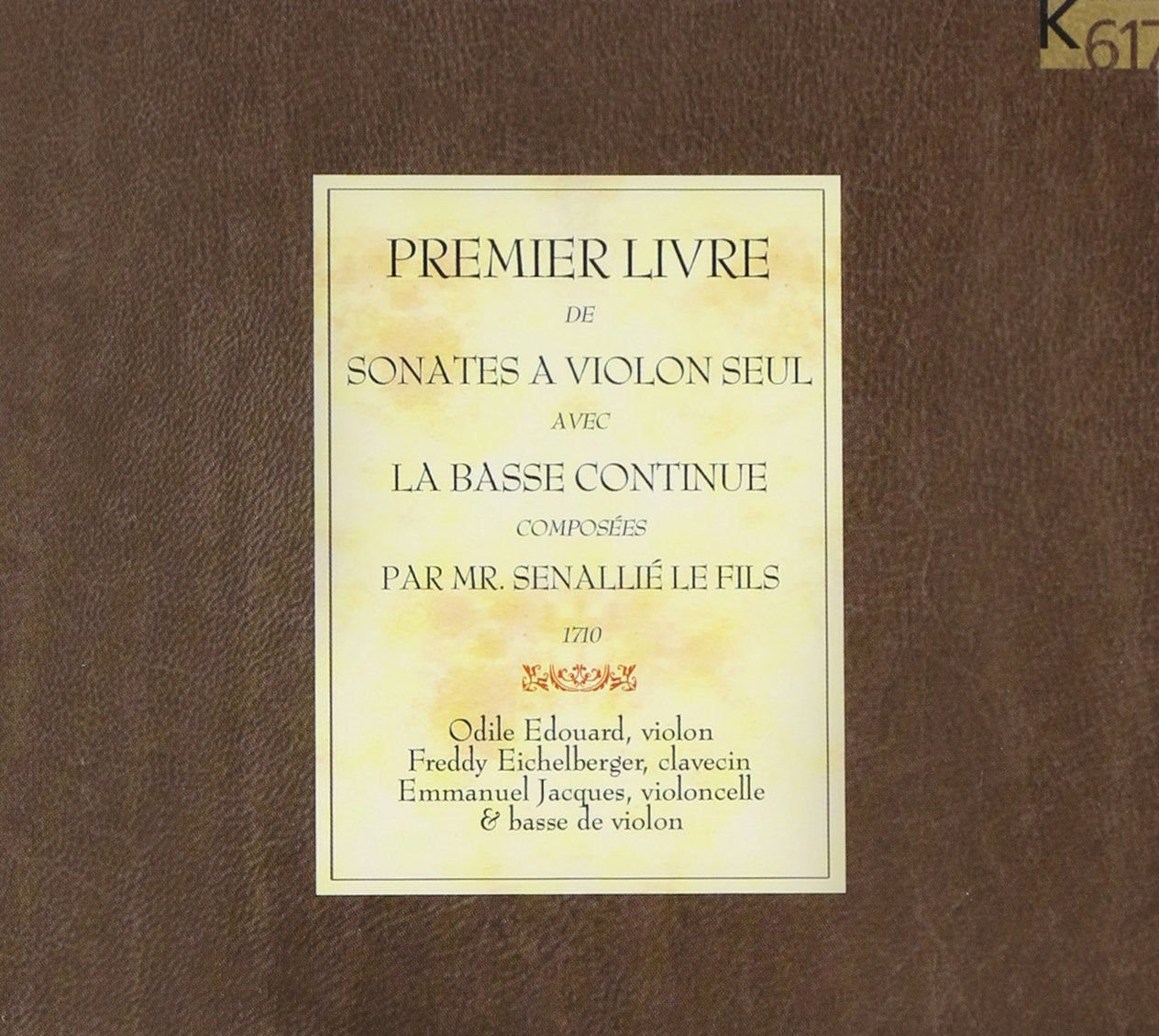 Premier Livre De Sonates cd