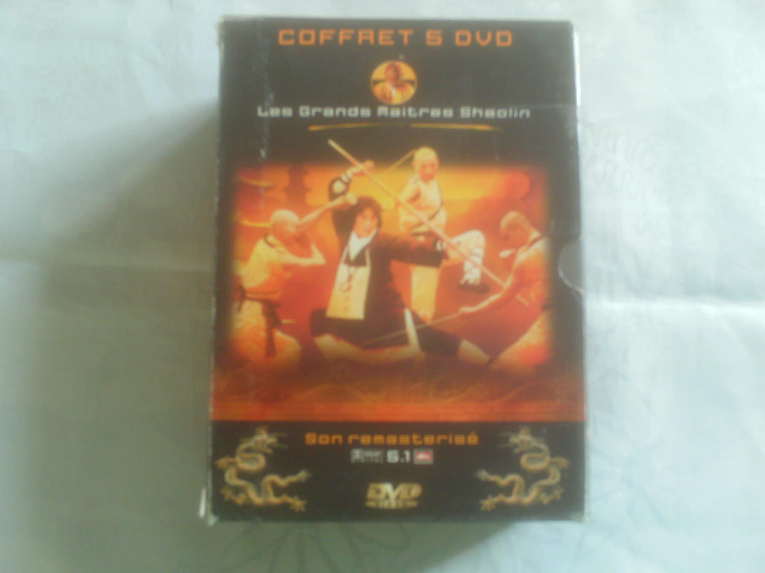Coffret Shaolin 5 DVD : Les 7 grands maîtres de Shaolin / Shaolin contre Mantis / Shaolin contre Wu Tong / Les 3 samourais de Shaolin / Shaolin et les 7 disciples de Taichi Films
