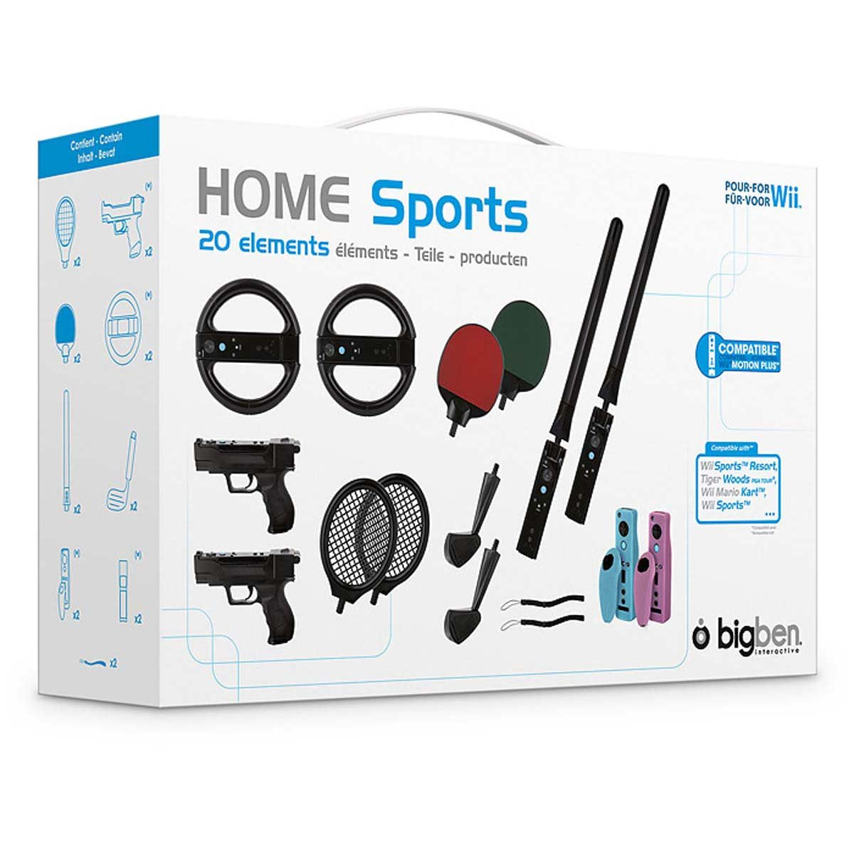 Wii - Zubehör-Set "Mega Sports Pack 20in1" Black Wii