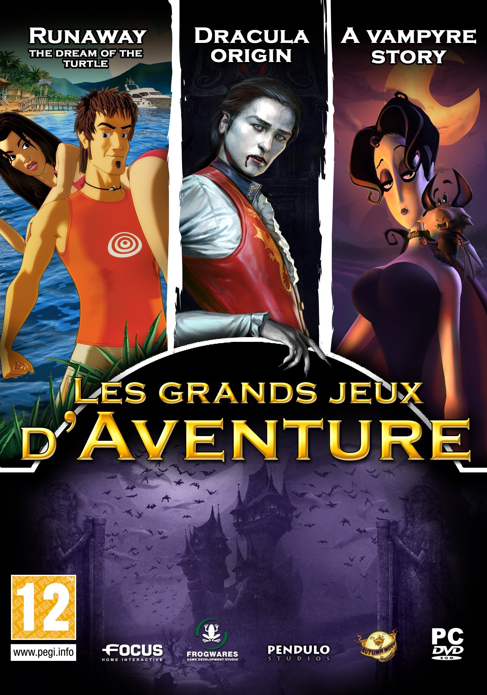 Runaway : the dream of the turtle + Dracula Origin + A Vampire Story game