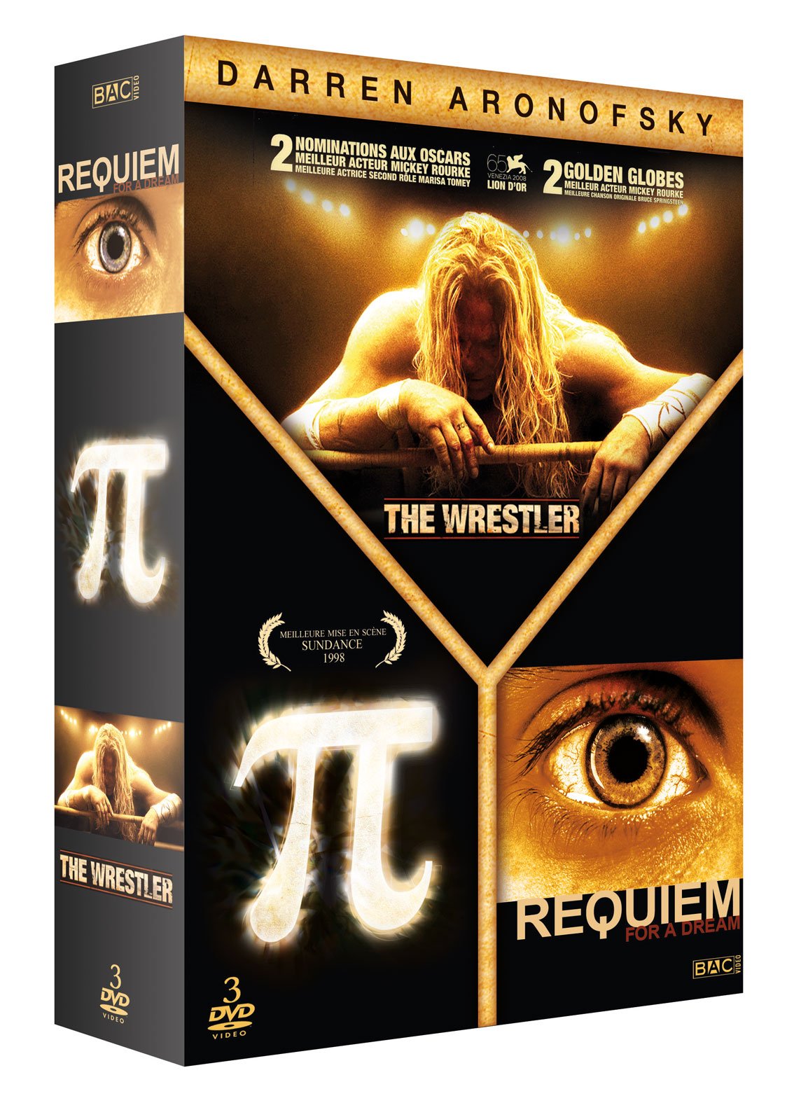 Darren Aronofsky : The Wrestler + Pi + Requiem for a Dream dvd