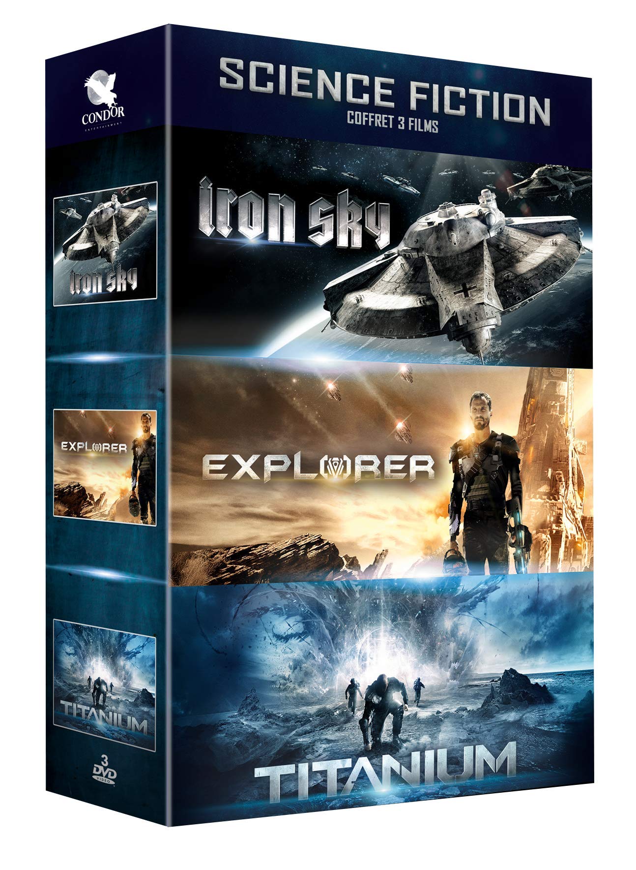 Coffret Science-Fiction 3 Films : Iron Sky Explorer Titanium dvd