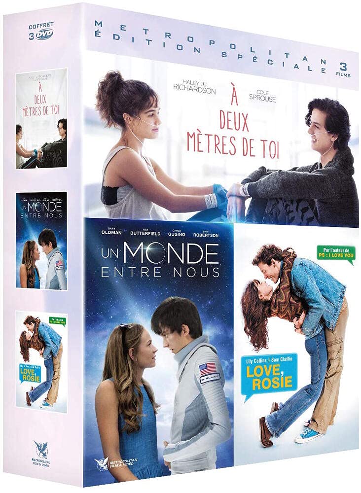 Coffret romance 3 films : à deux mètres de toi ; love, rosie ; un monde entre nous dvd