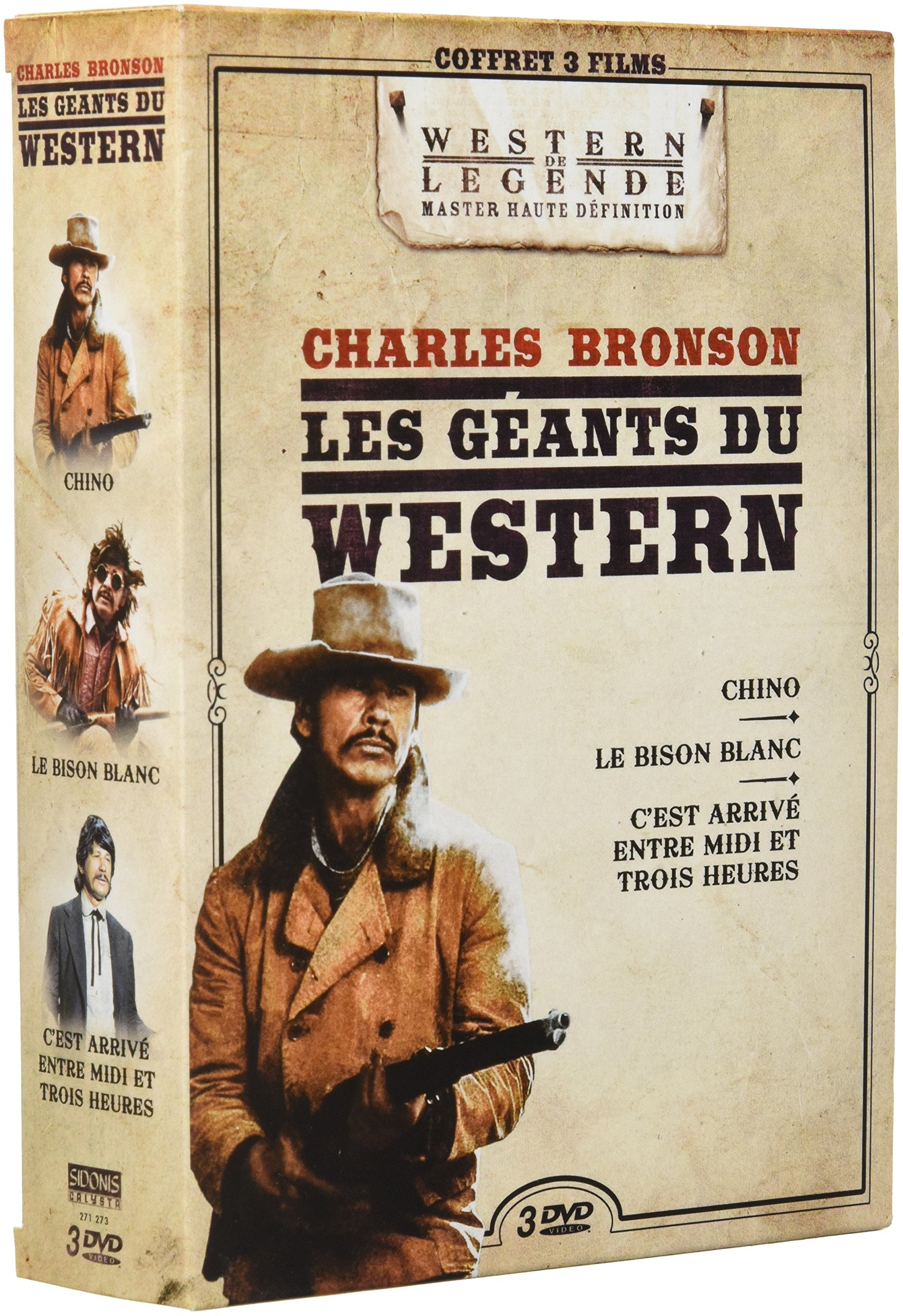 Coffret charles bronson 3 films : chino ; c'est arrivé entre midi et trois heures ; le bison blanc dvd