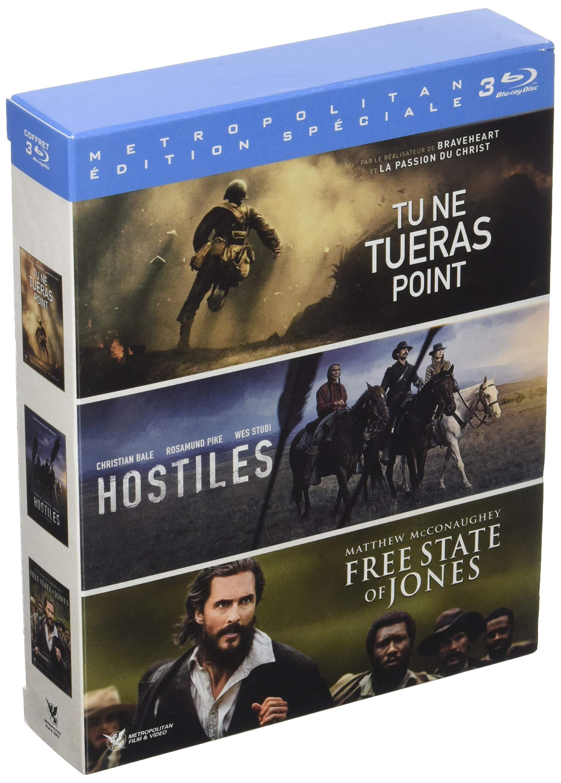 Coffret Aventure 3 Films : tu ne tueras Point hostiles Free States of Jones Movies