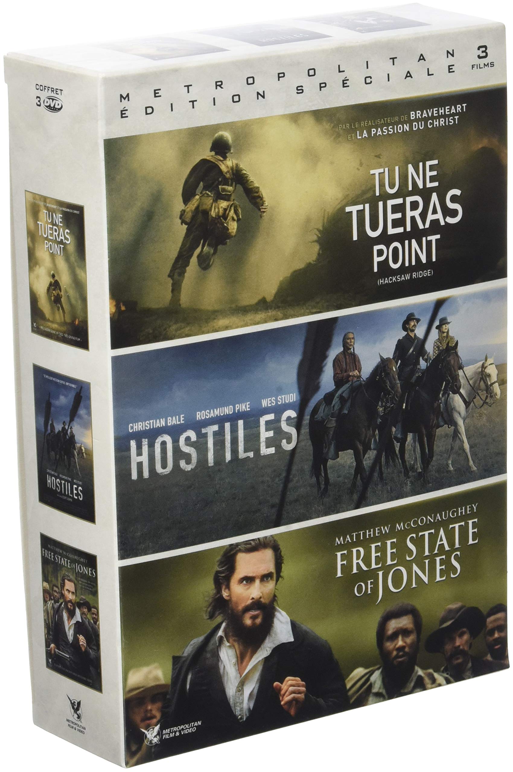 Coffret Aventure 3 Films : tu ne tueras Point hostiles Free States of Jones Movies