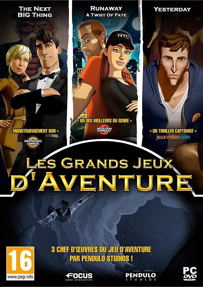 Coffret Les Grands Jeux d’Aventure - The next big thing + Runaway : a twist of fate + Yesterday game