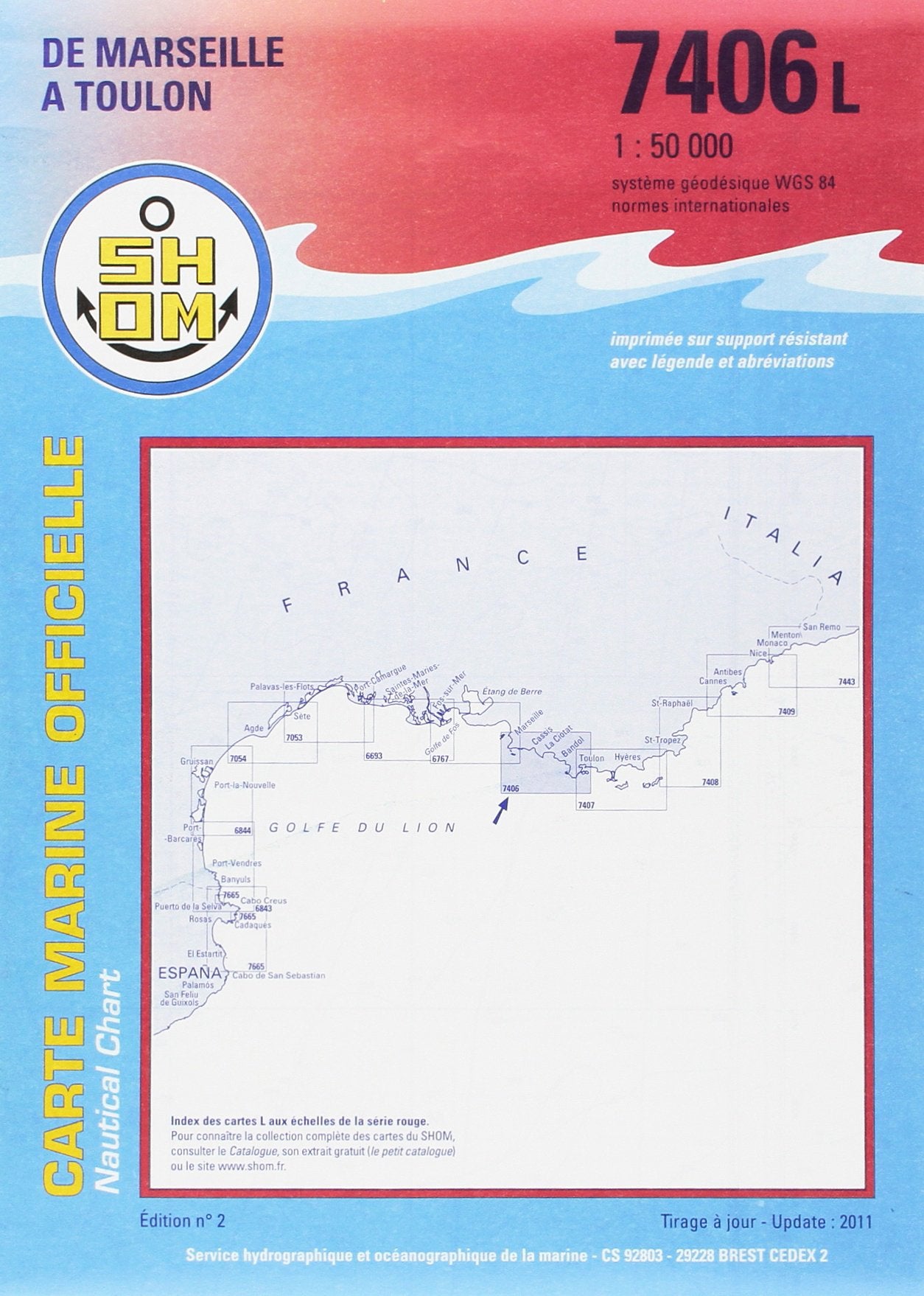Carte marines : De Marseille à Toulon Geology & Geography