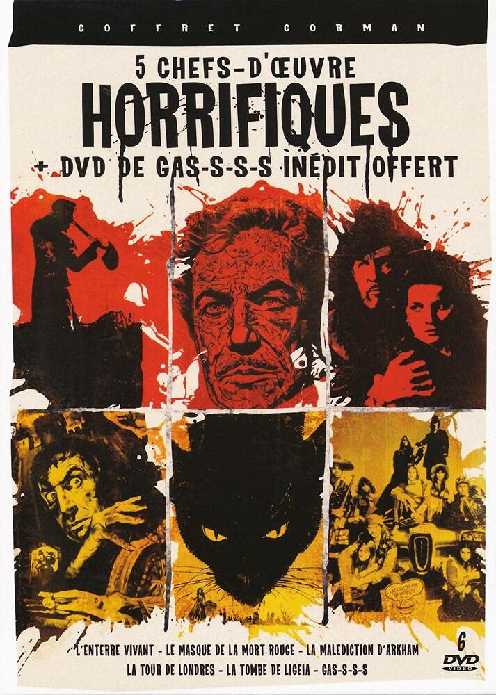 Roger Corman : 6 Chefs-D'Oeuvre Horrifiques : L'Enterré Vivant + Le Masque de la Mort Rouge + La Malédiction d'Arkham + La Tour de Londres + La Tombe de Ligeia + Gas-s-s-s Movies