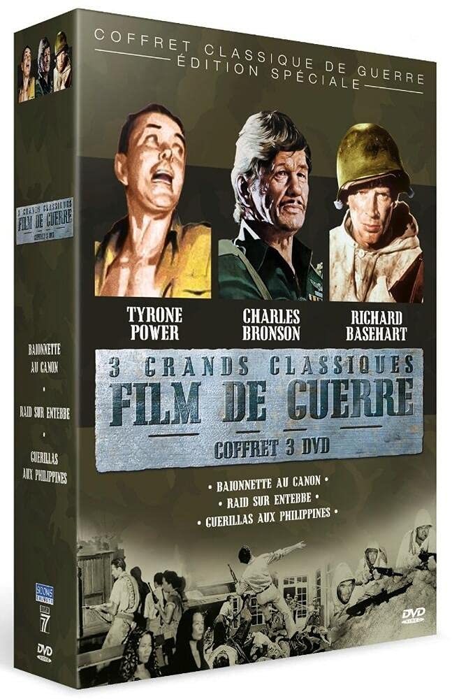 Coffret Film de Guerre : Baïonnette au Canon + Raid sur Entebbe + Guérillas aux Philippines dvd