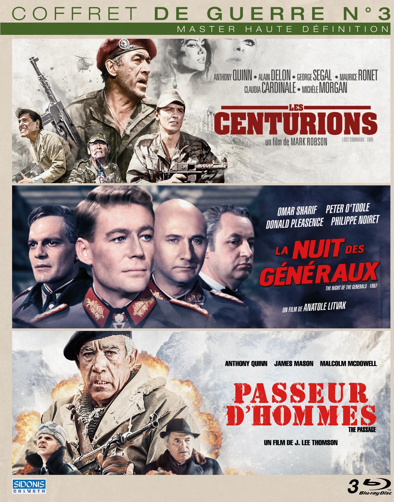 Les Centurions + La Nuit généraux + Passeur d'hommes dvd