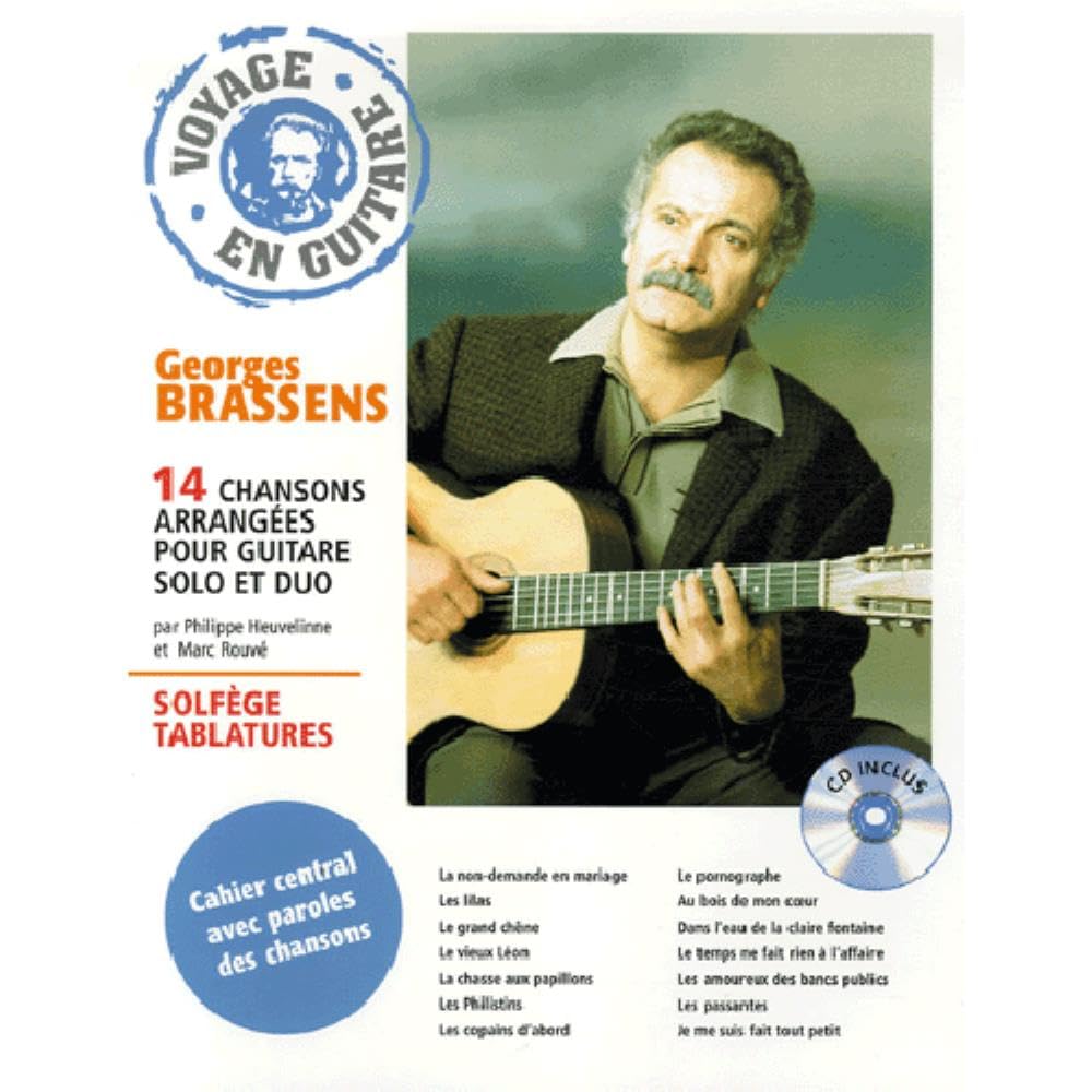 Voyage en guitare georges brassens: 14 Chansons arrangées pour guitare solo et duo Georges Brassens Sheet Music