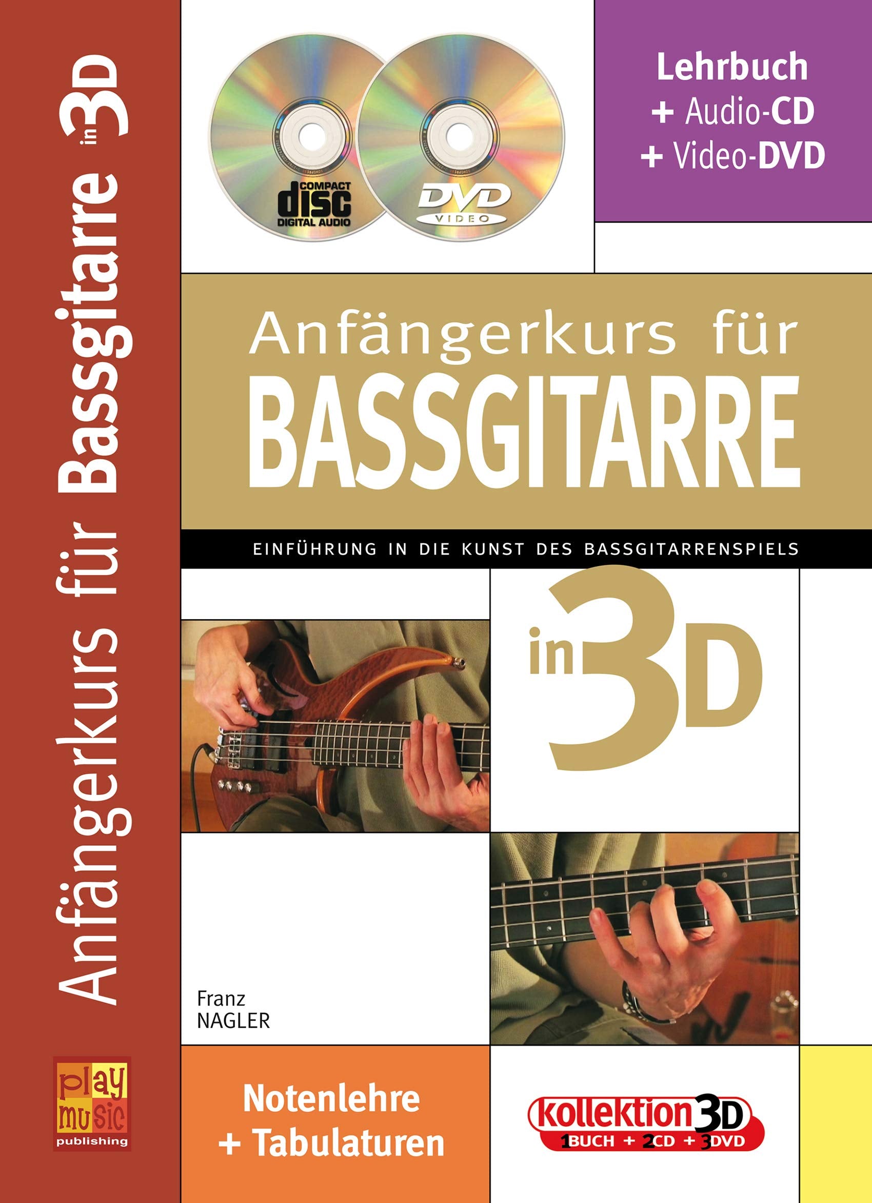 Anfängerkurs für Bassgitarre in 3D (1 Buch + 1 CD + 1 DVD) Sheet Music