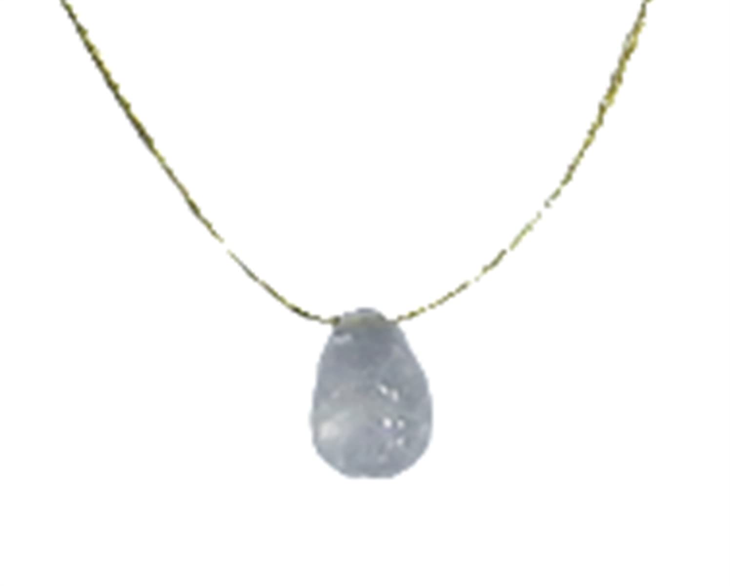 Collier Cristal de roche briolette Fil coton doré book