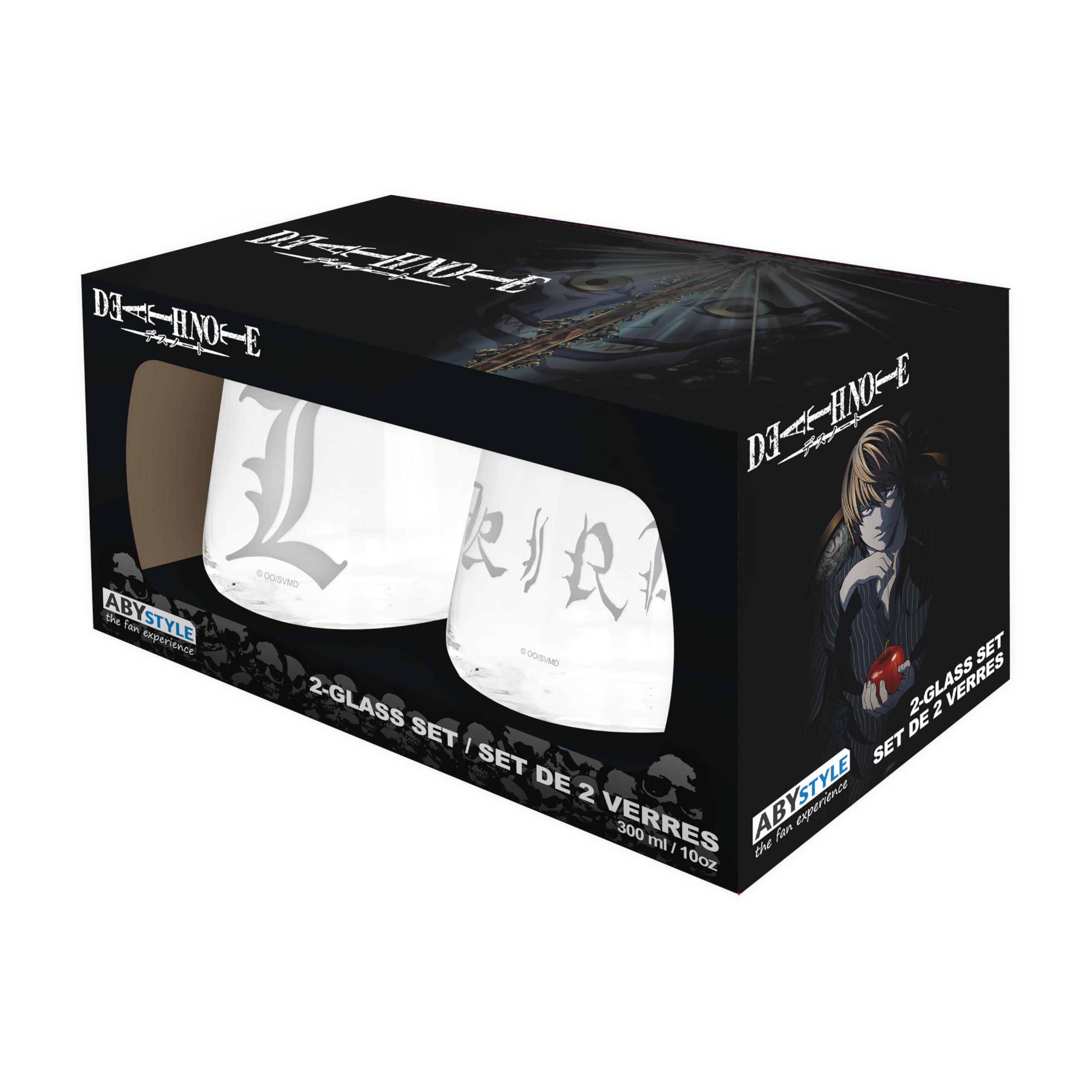 Death Note Kira & L Unisex Glas-Set durchsichtig Glas Anime, Fan-Merch, TV-Serien dvd