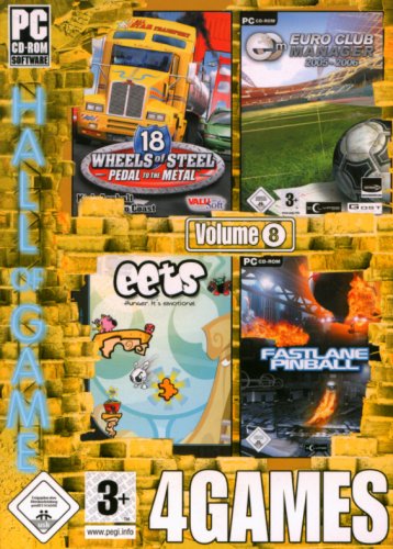 4Games Vol. 8 (18 Wheels of Steel - Pedal to the Metal / Euro Club Manager 2005-2006 / Eets / Fastlane Pinball) PC