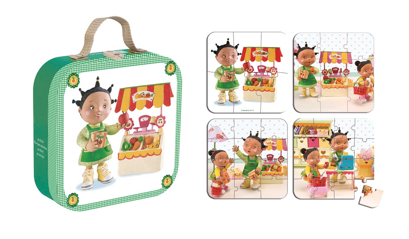 Janod 4502878 - Puzzles - Zoe spielt Marktfrau (Fleurus) Cartoons