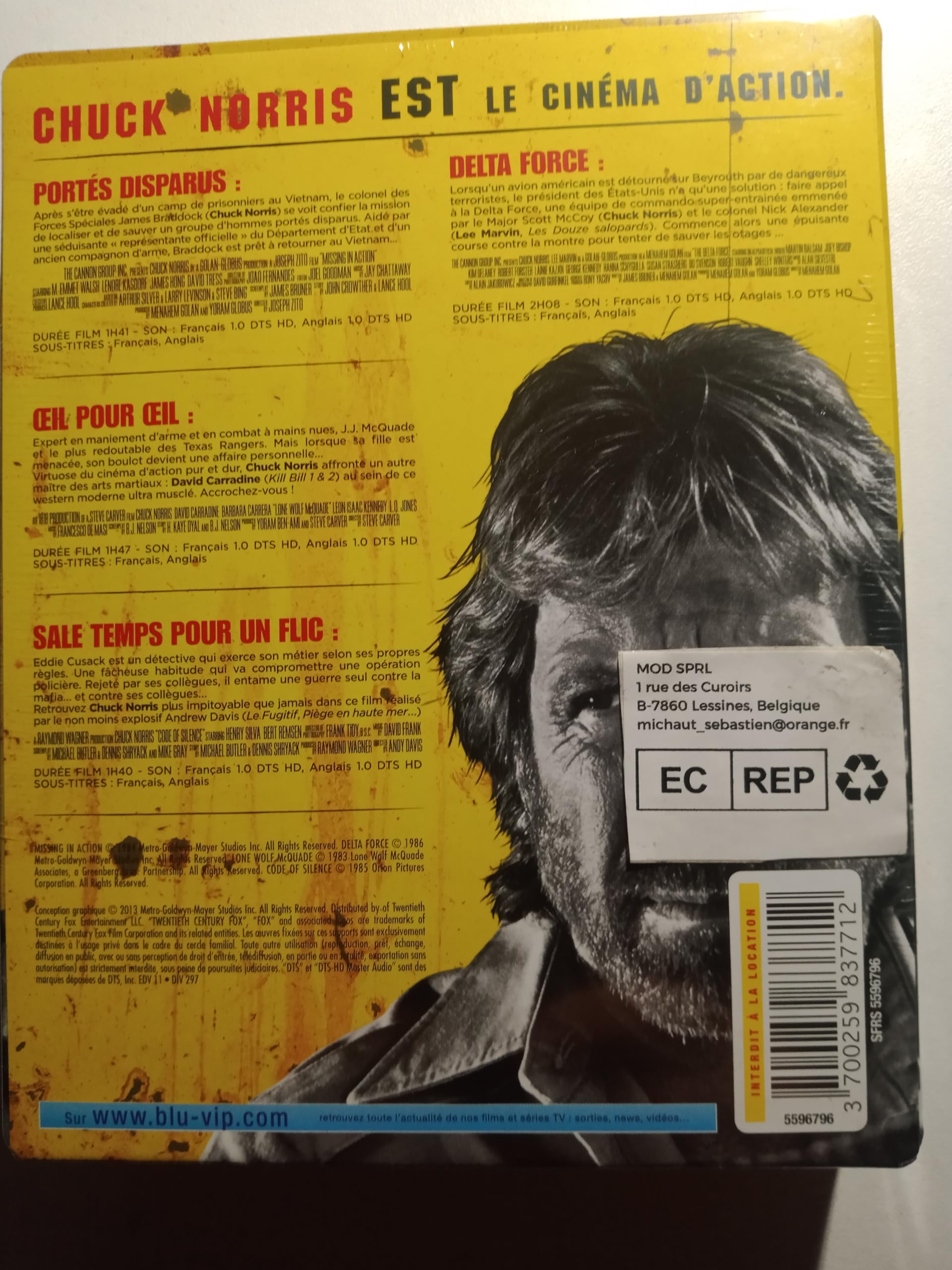 Coffret chuck norris : oeil pour oeil ; delta force ; sale temps pour un flic ; portés disparus Movies