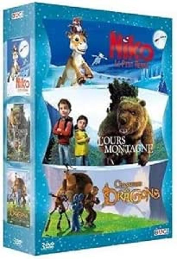 Coffret aventure animation 3 films : niko le petit renne ; l'ours montagne ; chasseurs de dragons Movies