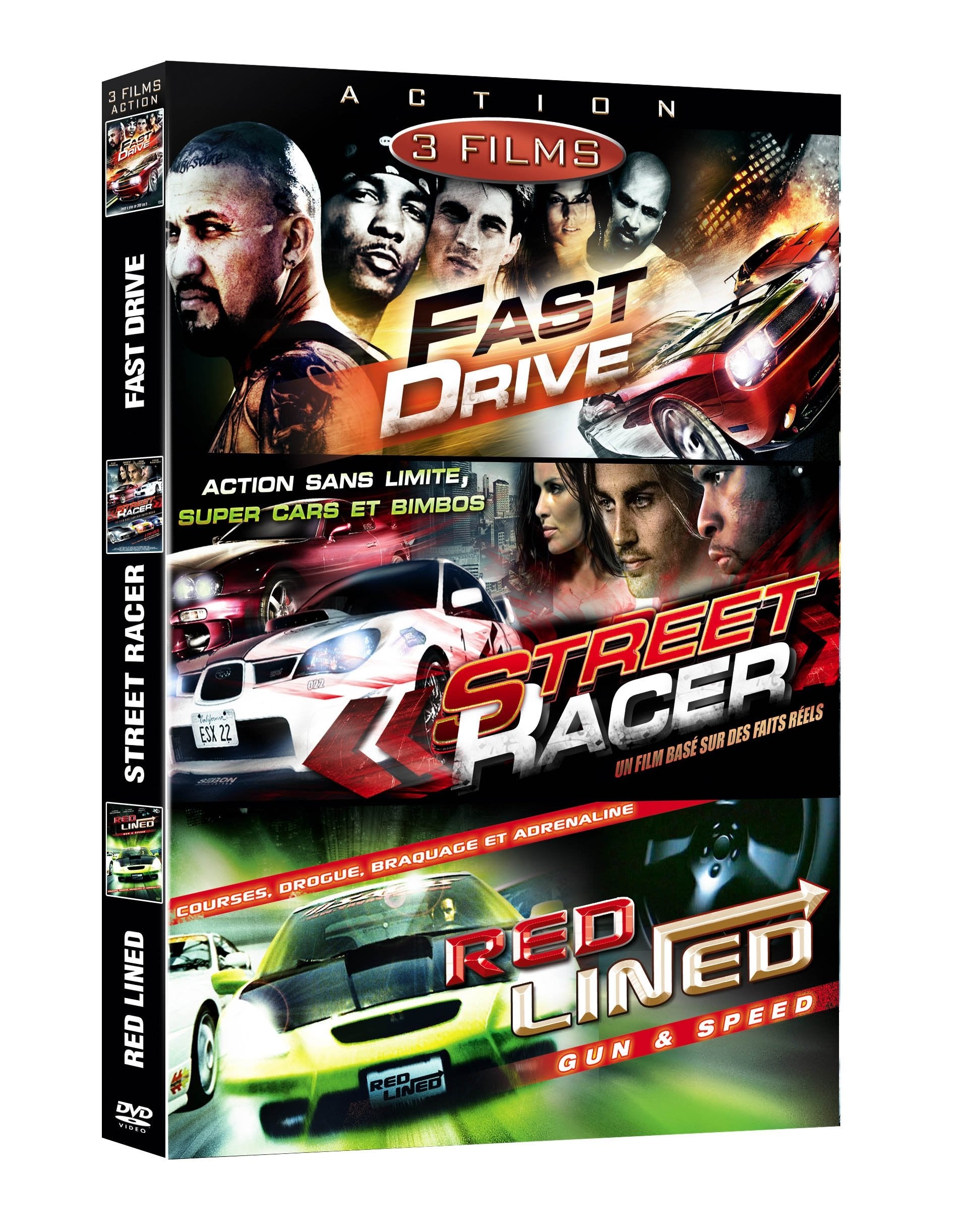 Coffret bolide : fast drive ; street racer ; red lined Films