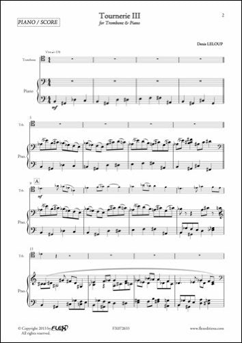 KLASSICHE NOTEN - Tournerie III - D. LELOUP - Trombone and Piano Books