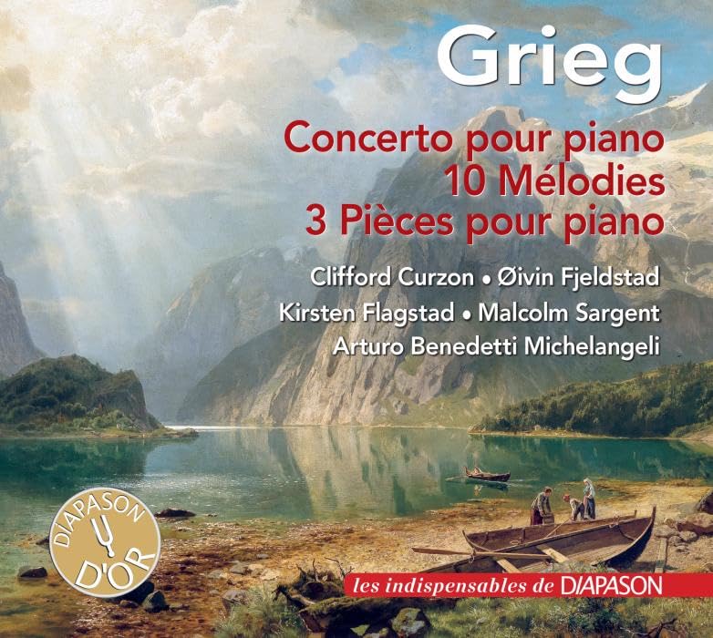Grieg : Concerto et pièces pour piano - Mélodies. Flagstad, Curzon, Michelangeli, Fjeldstad, Sargent. Music