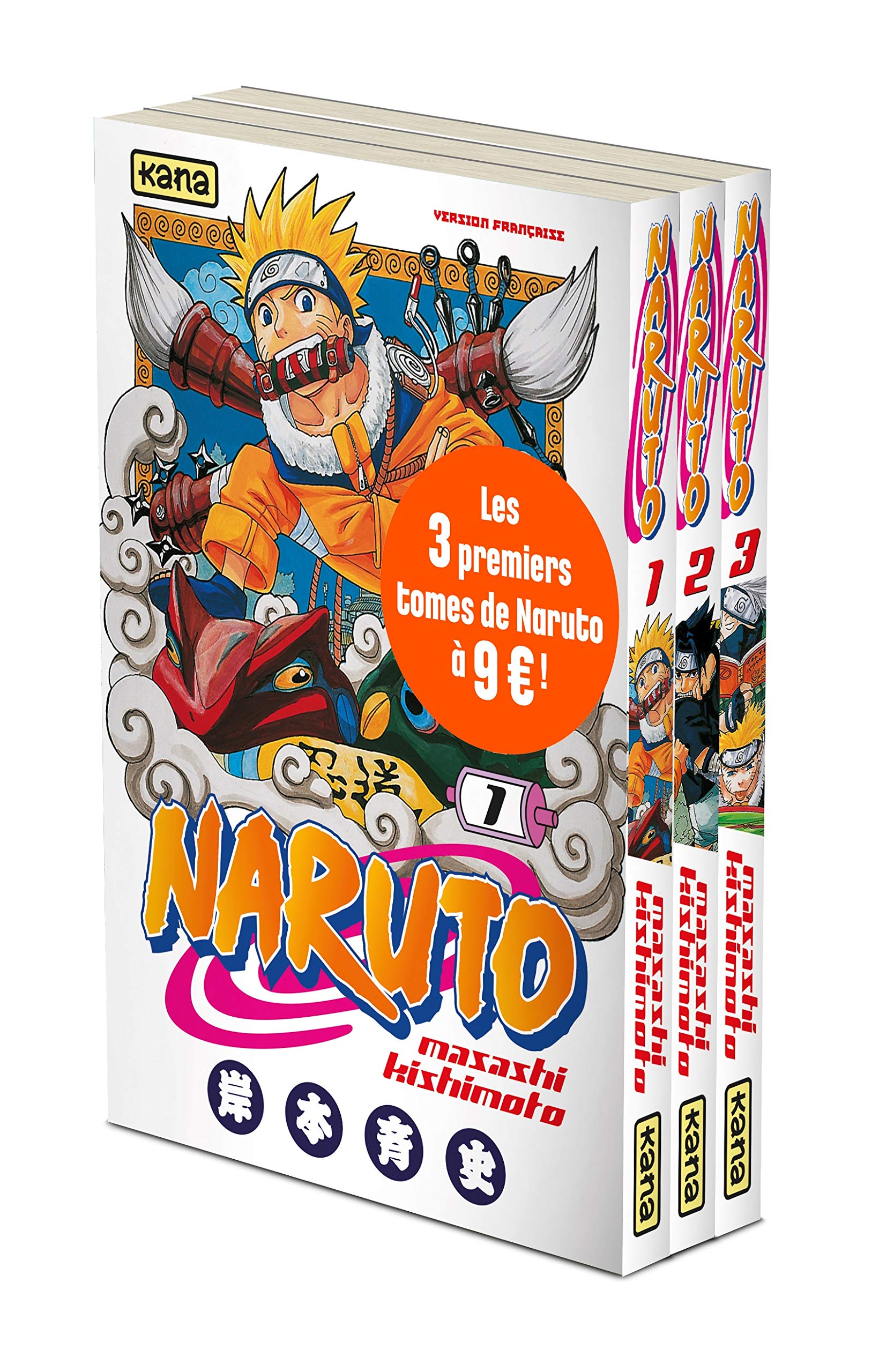 Pack tome 1 + tome 2 + tome 3 de Naruto Books