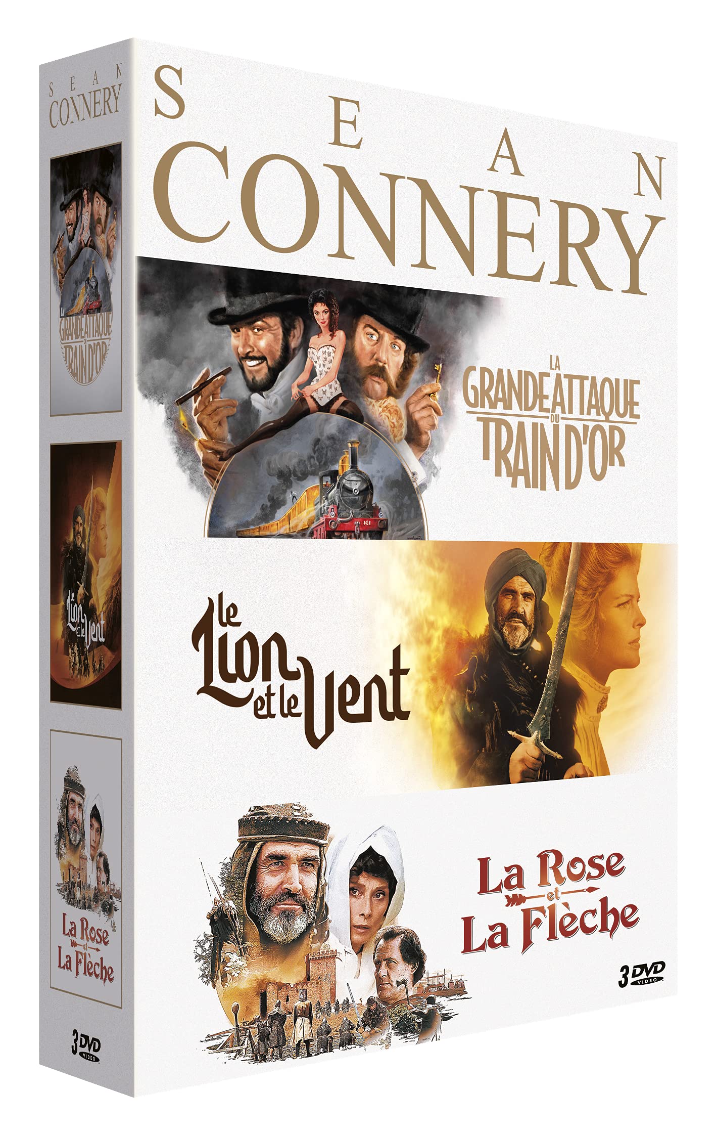 Coffret Sean Connery : La Rose et La Fleche / Le Lion Et Le Vent / La Grande Attaque Du Train D'Or dvd