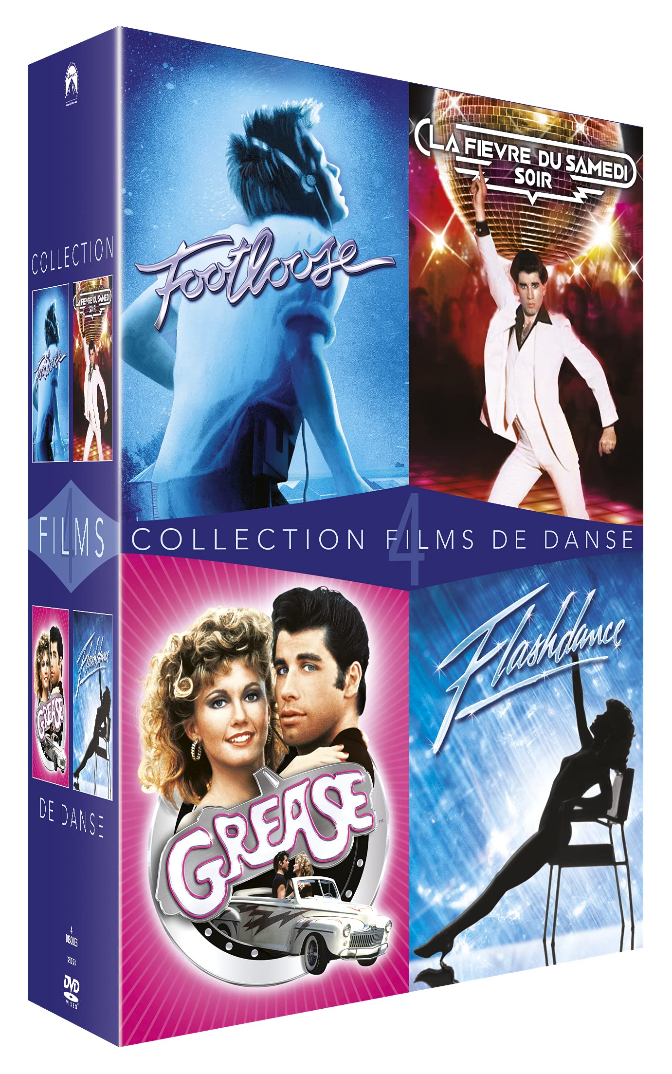 Paramount Collection Danse : Footloose + La fièvre du Samedi Soir + Flashdance + Grease dvd