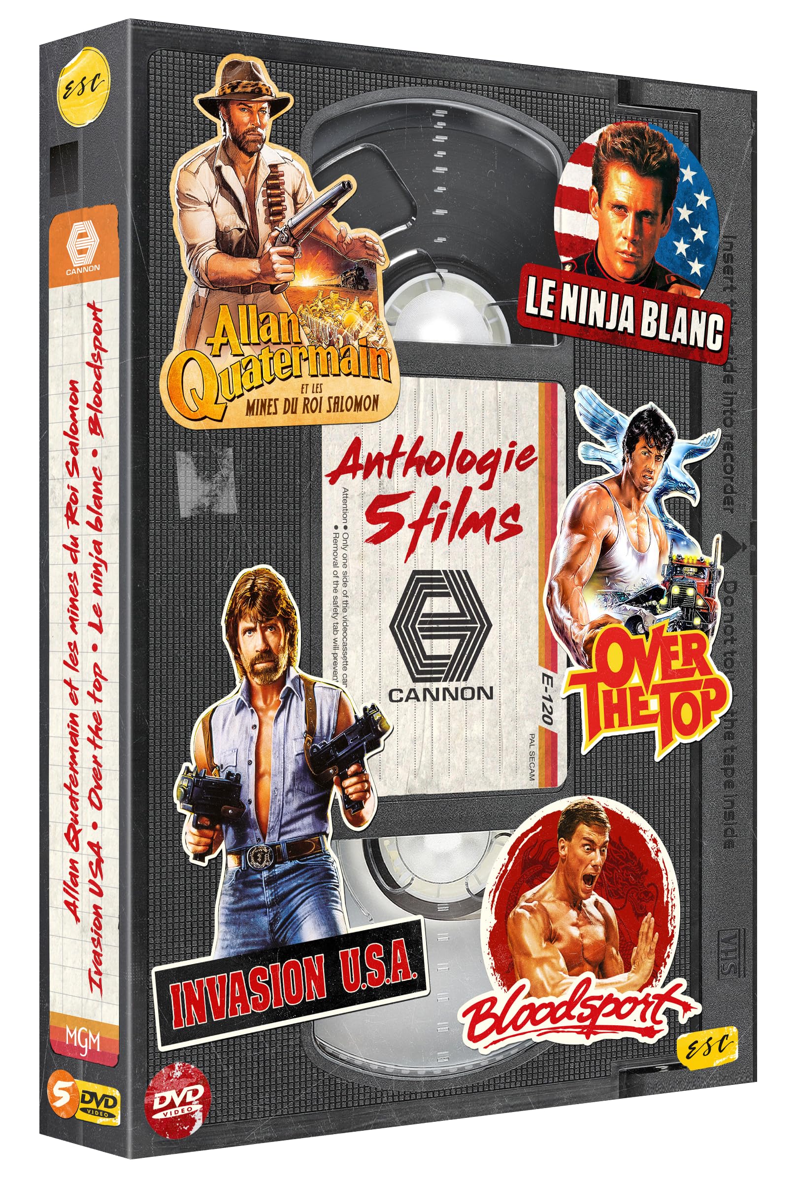 Anthologie 5 Films Cannon : Allan Quatermain et Les Mines du Roi Salomon + Invasion U.S.A. + Over The Top + Le Ninja Blanc + Bloodsport Movies