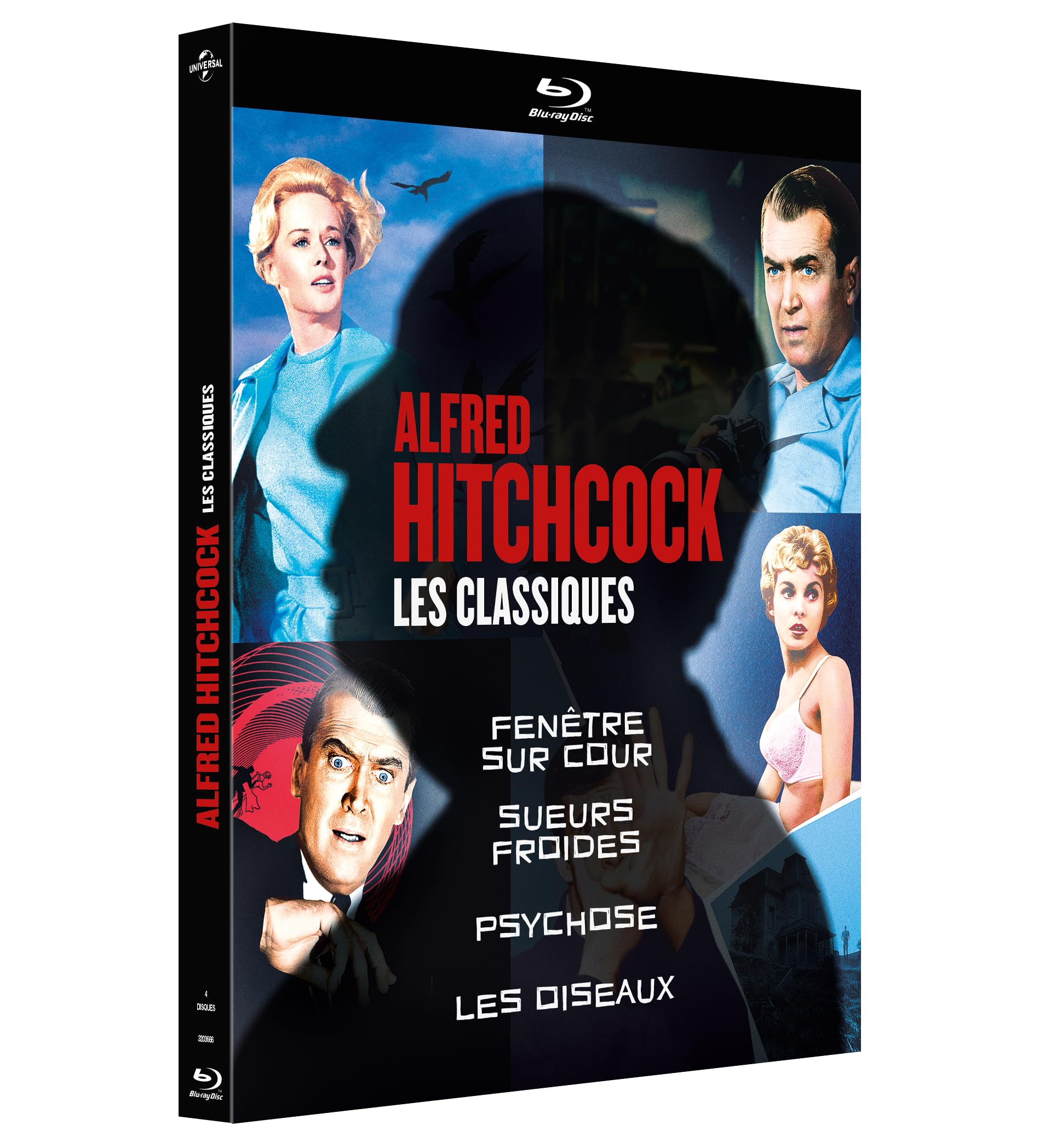 Alfred Hitchcock, Les Classiques : Fenêtre sur Cour + Sueurs Froides + Psychose + Les Oiseaux Movies