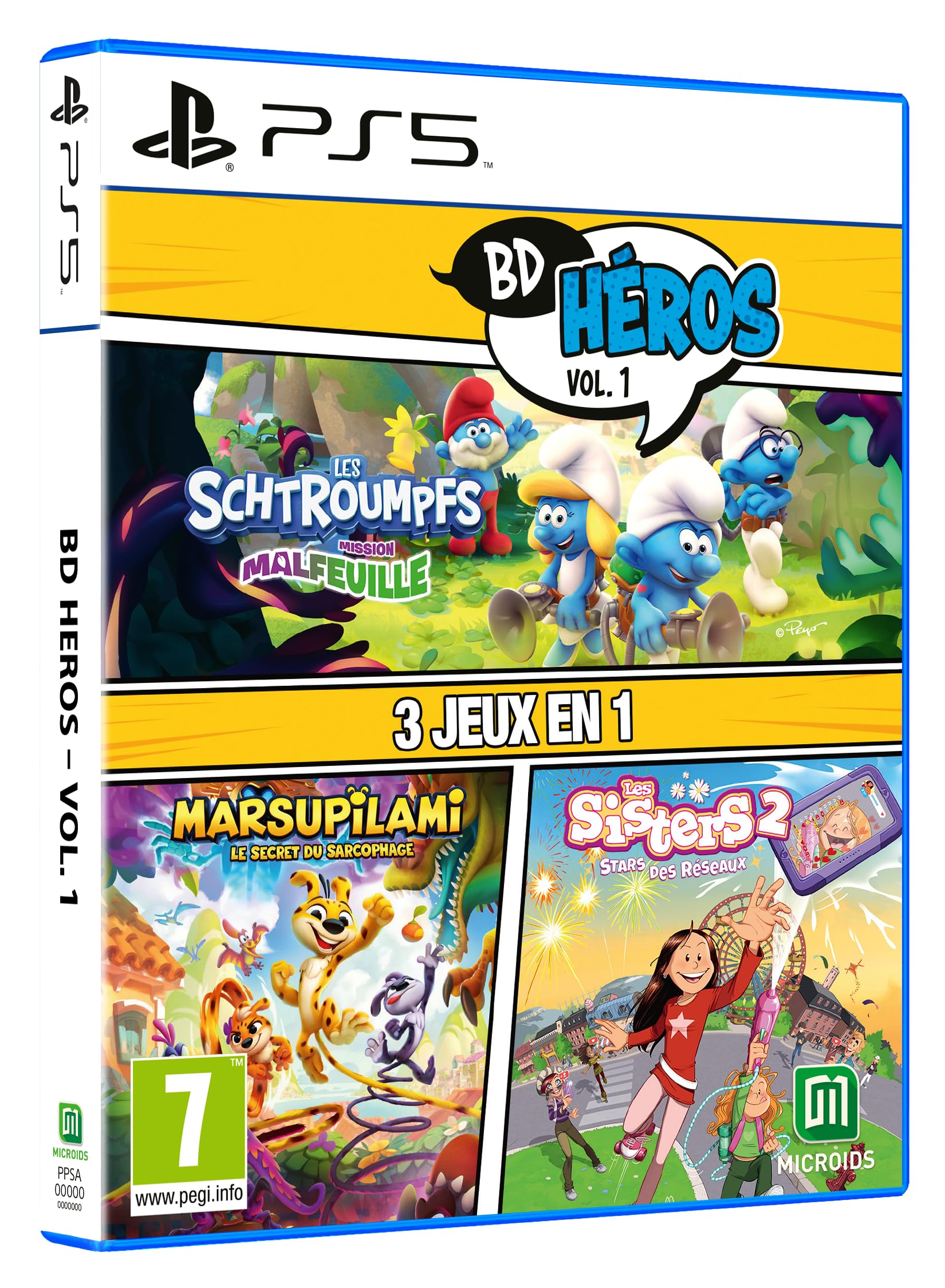 Pack Comics Heros Vol.1: Die Schlümpfe Mission Malfeuille Sisters 1 Marsupilami PS5-Spiel Games