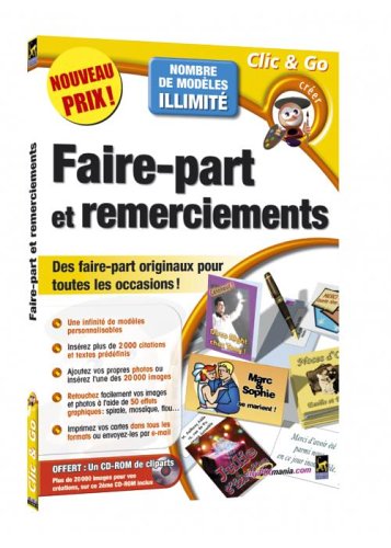 Faire-part et remerciements software