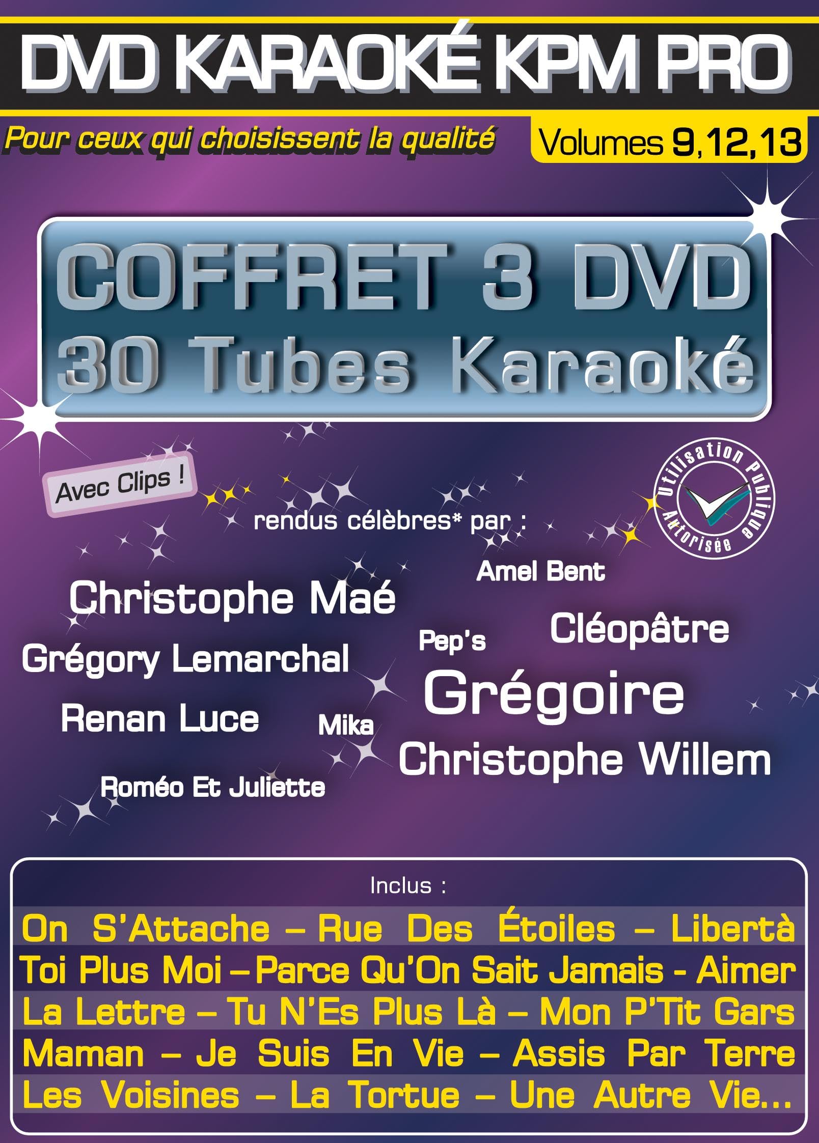 DVD Karaoké KPM Pro - Coffret 3 DVD : Stars en scène 1, 2 & 3 Movies