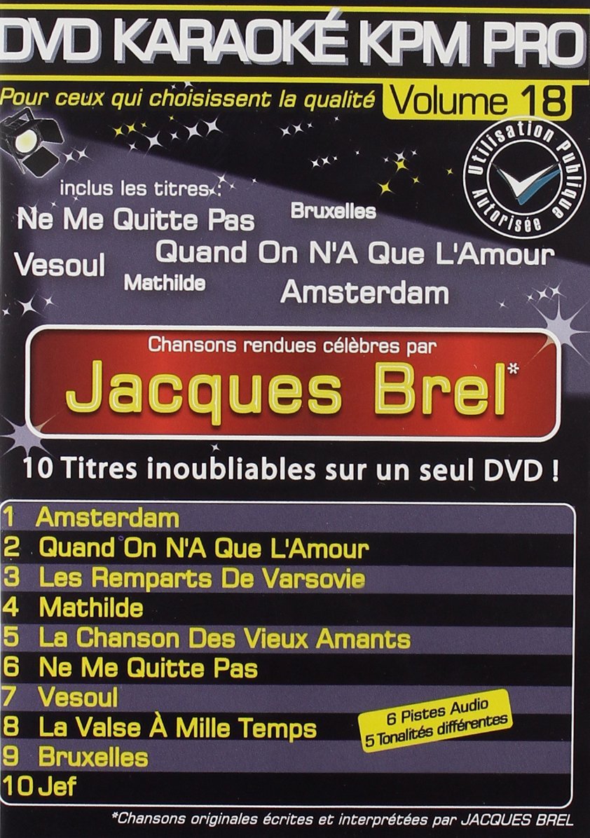DVD Karaoké KPM Pro Vol.18 "Jacques Brel" dvd