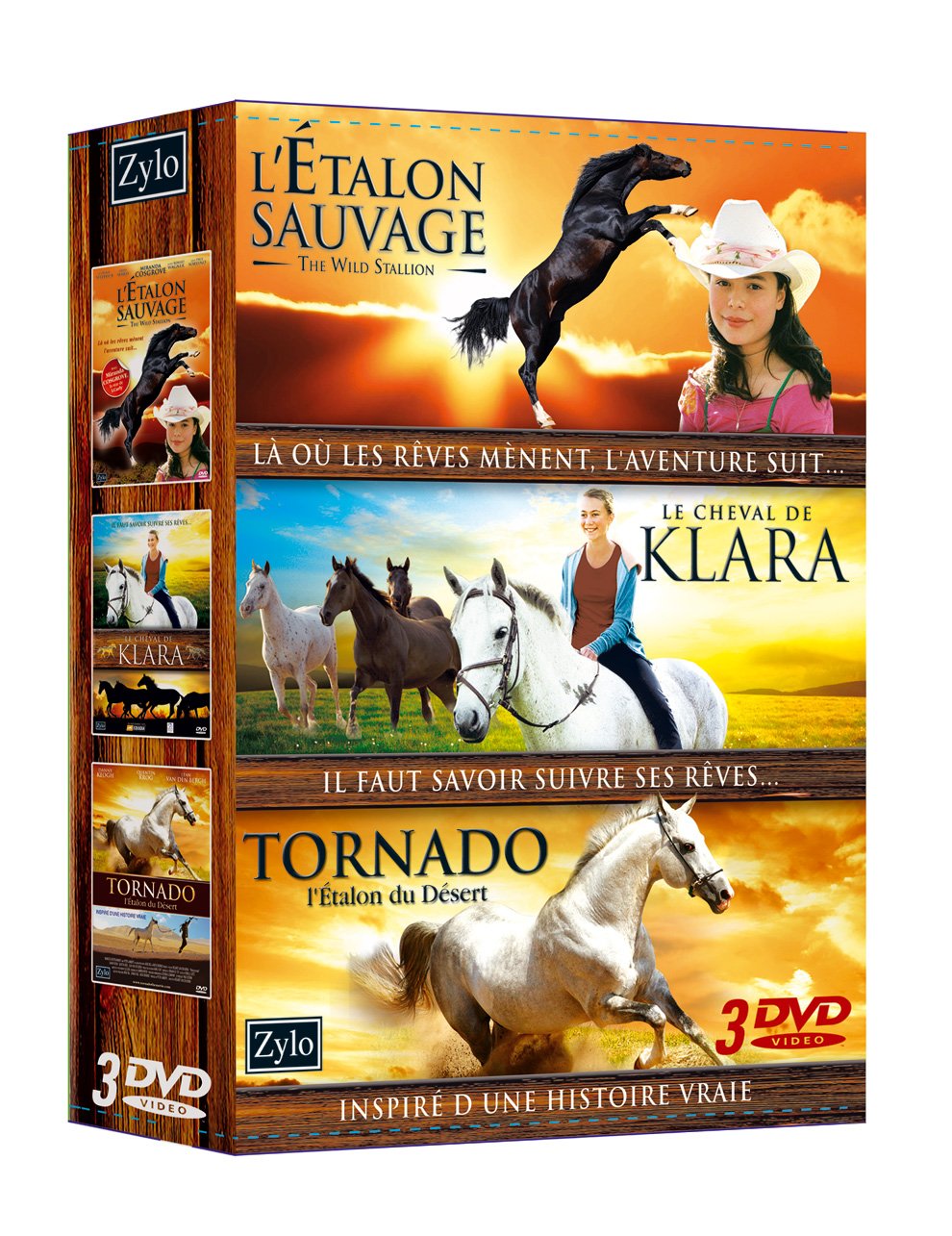 Coffret equitation : tornado, l'étalon du désert ; le cheval de klara ; l'étalon sauvage Films