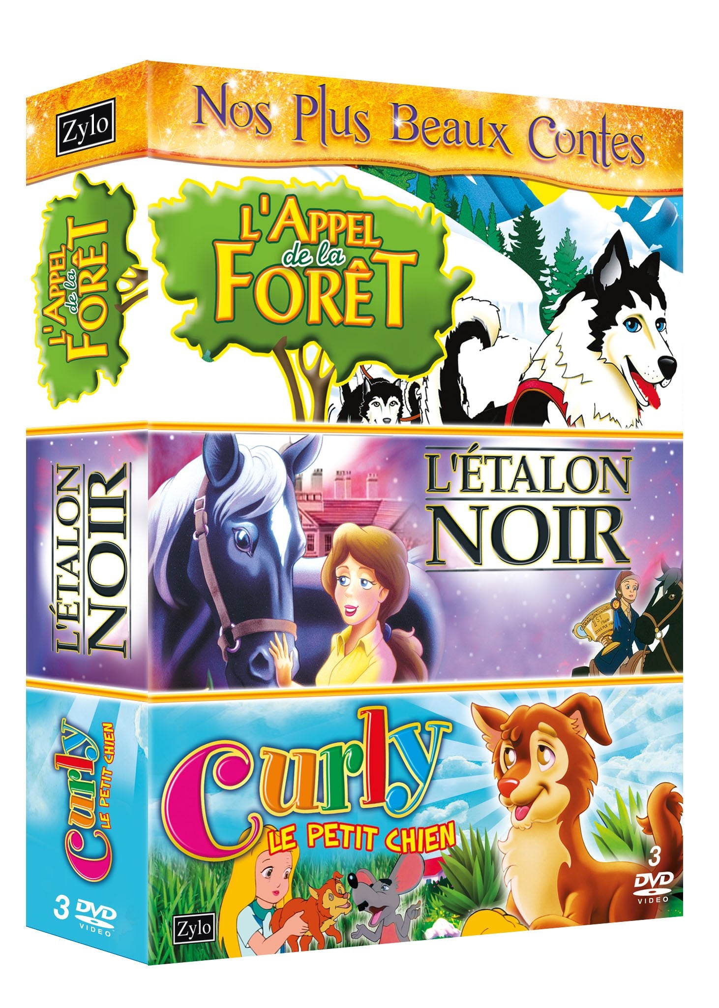 Coffret tri pack, vol. 7 : l'étalon noir ; l'appel de la forêt ; curly le petit chien dvd