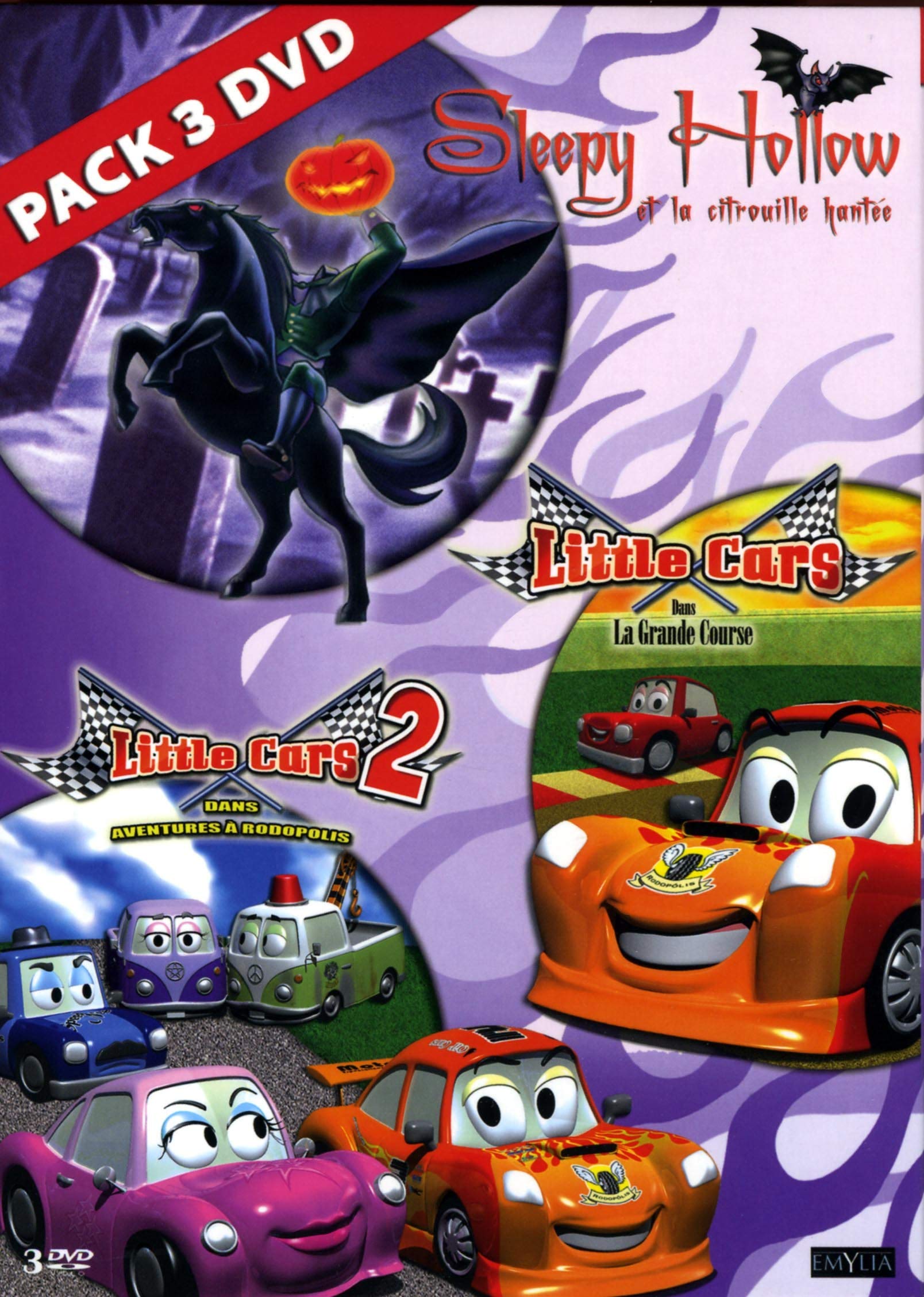 Coffret sleepy hollow citrouille ; little cars 1 et 2 Movies