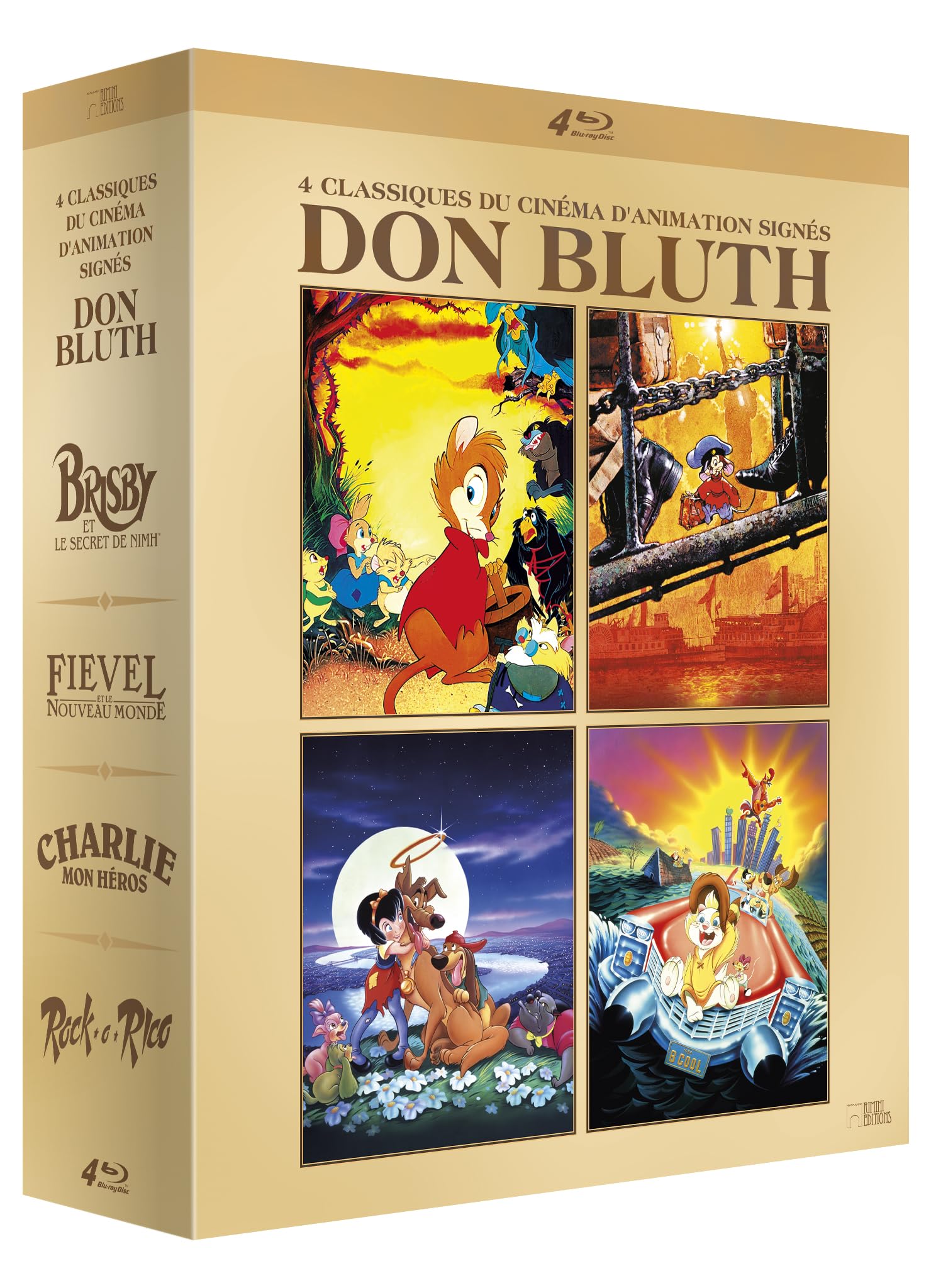Don bluth - 4 films : brisby et le secret de nimh + fievel et le nouveau monde + charlie mon héros + rock-o-rico Movies