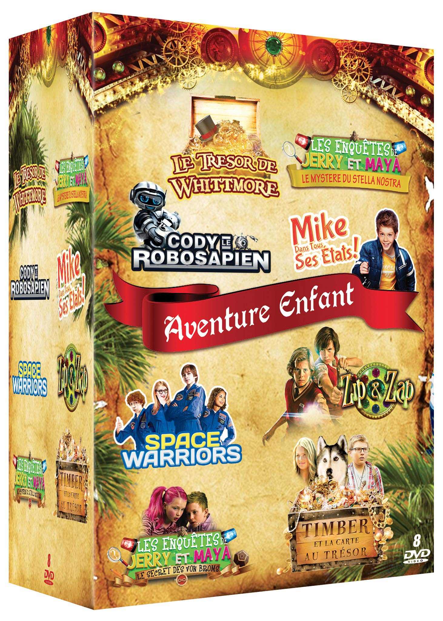 AVENTURE ENFANT - (ZIP ET ZAP - LE TRÉSOR DE WHITTMORE - LES ENQUÊTES DE JERRY ET MAYA - SPACE WARRIORS - CODY LE ROBOSAPIEN - TIMBER ET LA CARTE AU TRÉSOR - MIKE DANS TOUS SES ÉTATS) dvd