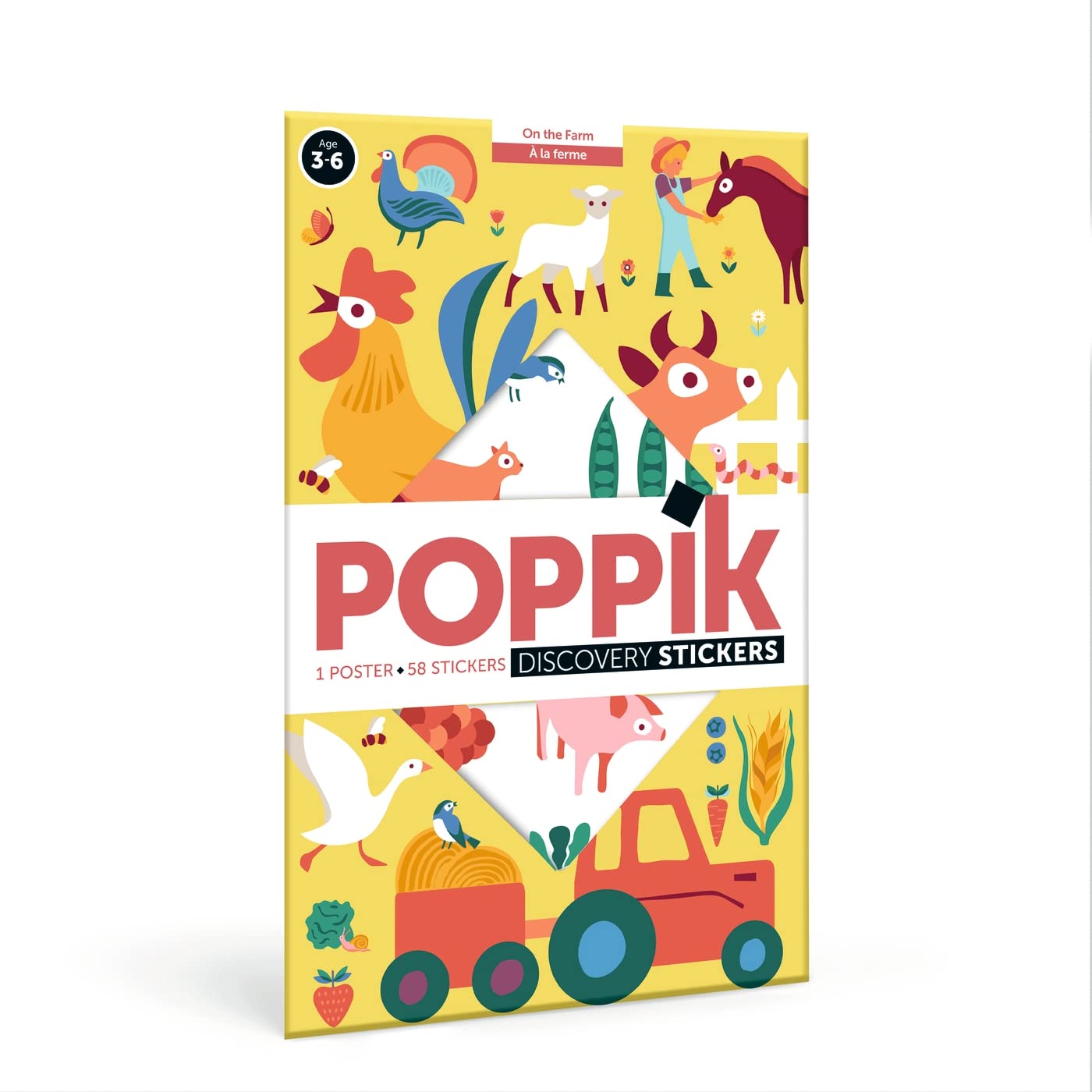 Poppik À la ferme: 1 poster + 58 stickers repositionnables book