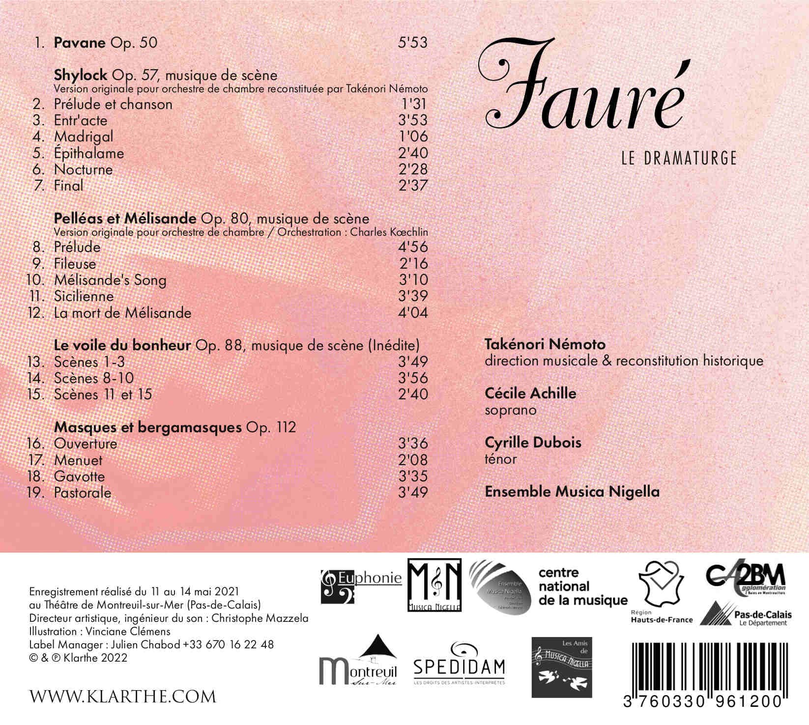 Fauré Le Dramaturge/Pavane/Shylock/Voile du Bonheur/Pelleas Classical