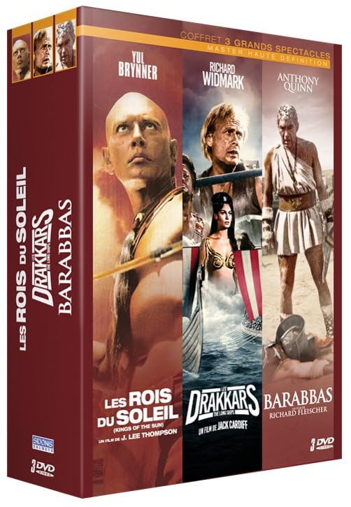 Coffret grands spectacles 3 films : drakkars ; barrabas ; les rois du soleil Films