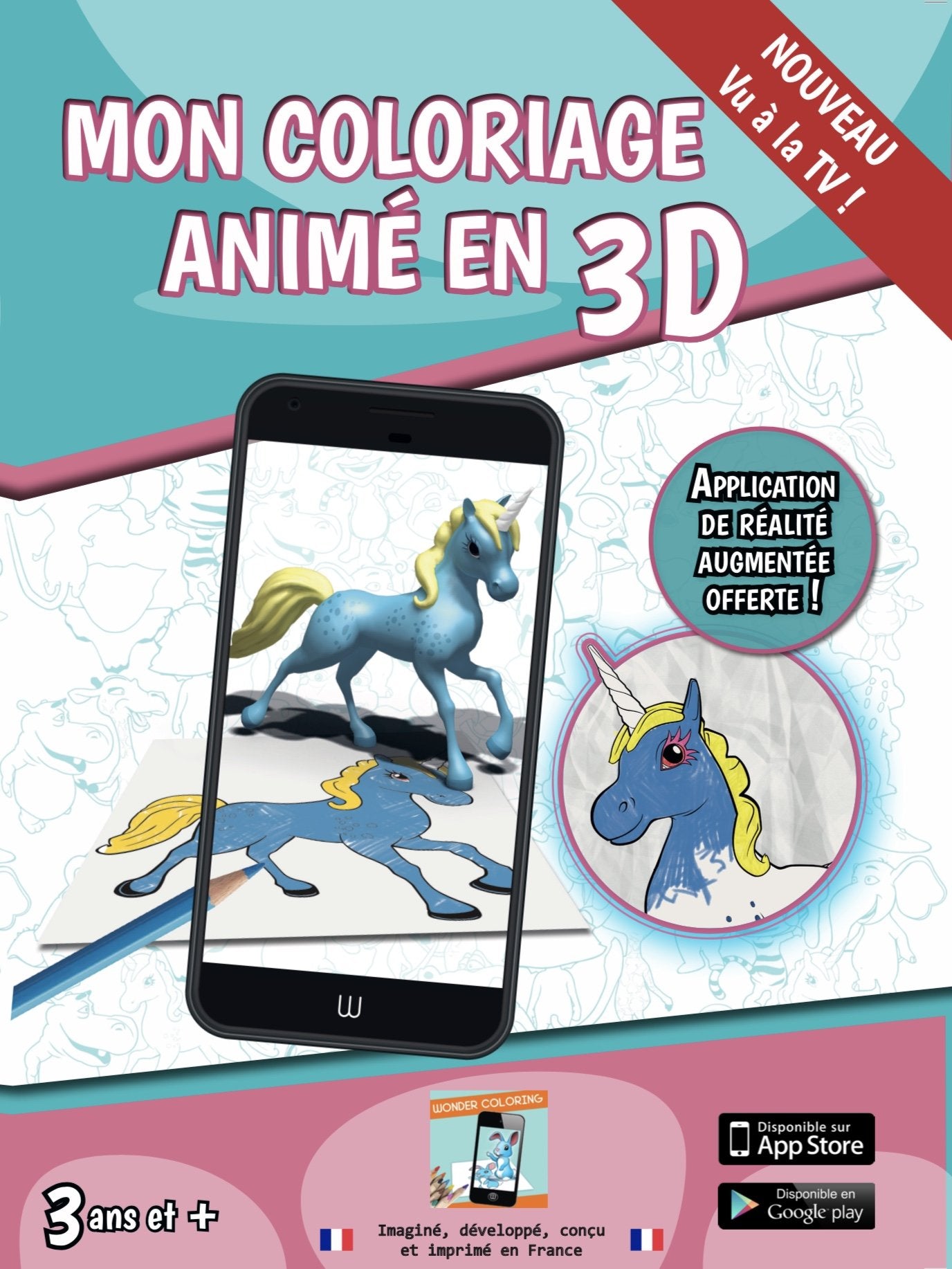 Wonder Coloring le Coloriage Animé en 3D - Animaux - Créé Développé et Imprimé en France book