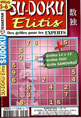 sudoku elitis N°77; niveau 5-6; des grilles pour les experts book