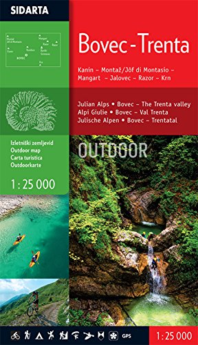 Bovec – Trenta Outdoor 1:25.000 wanderkarte Slowenien Maps & Plans
