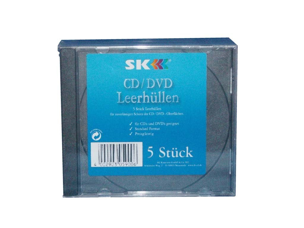 SK Leerhüllen CD/DVD Leerhüllen im 5er Pack für CD/DVD Music